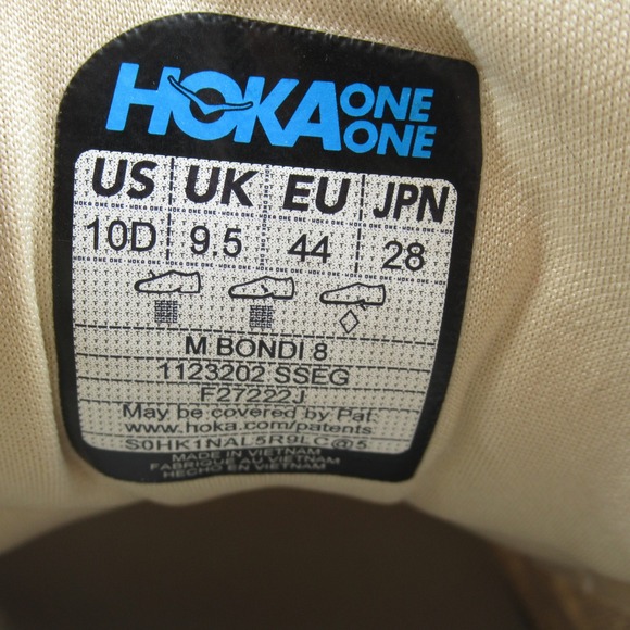 Hoka Bondi 8 Men's Running Shoes Sneakers Beige Size 10D - Picture 11 of 11